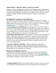 Digital healthcare: registration, identity, and payment methods.