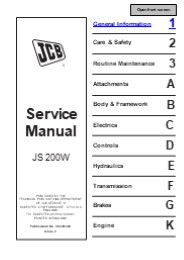JCB JS200W WHEELED EXCAVATOR Service Repair Manual Instant Download