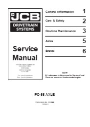 JCB PD55 Axles Service Repair Manual Instant Download