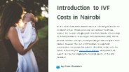Understanding IVF Cost in Nairobi : What to Expect