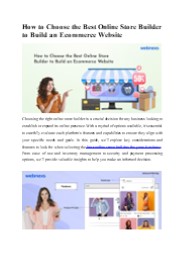 How to Choose the Best Online Store Builder ?