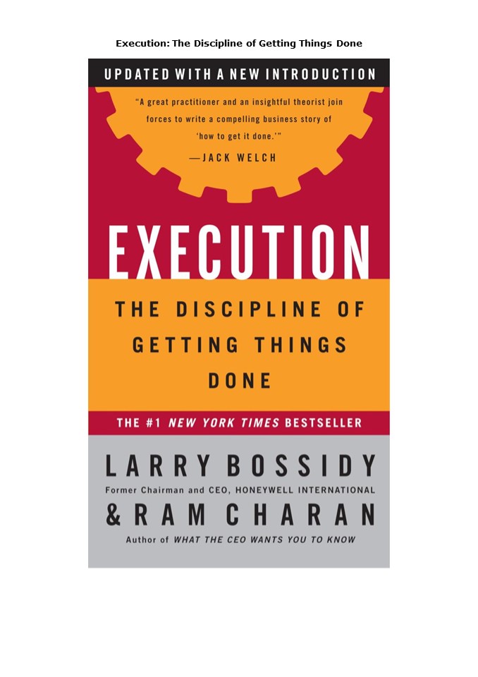 [DOWNLOAD]PDF Execution: The Discipline of Getting Things Done