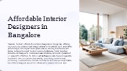 Affordable Interior Designers in Bangalore