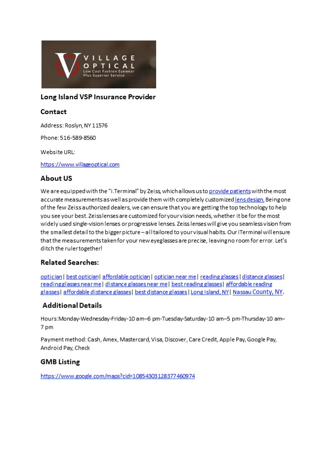 Long Island VSP Insurance Provider