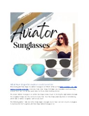 What Face Shape Do Aviators Look Good On