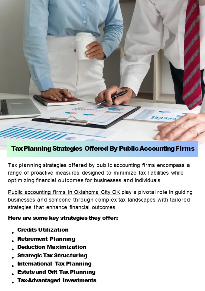 Tax Planning Strategies Offered By Public Accounting Firms