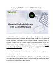 Managing Multiple Sclerosis with Medical Marijuana