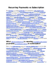 Recurring Payments vs Subscription