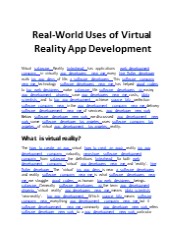 Real-World Uses of Virtual Reality App Development