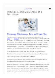 Use, Care, and Maintenance of a Microscope