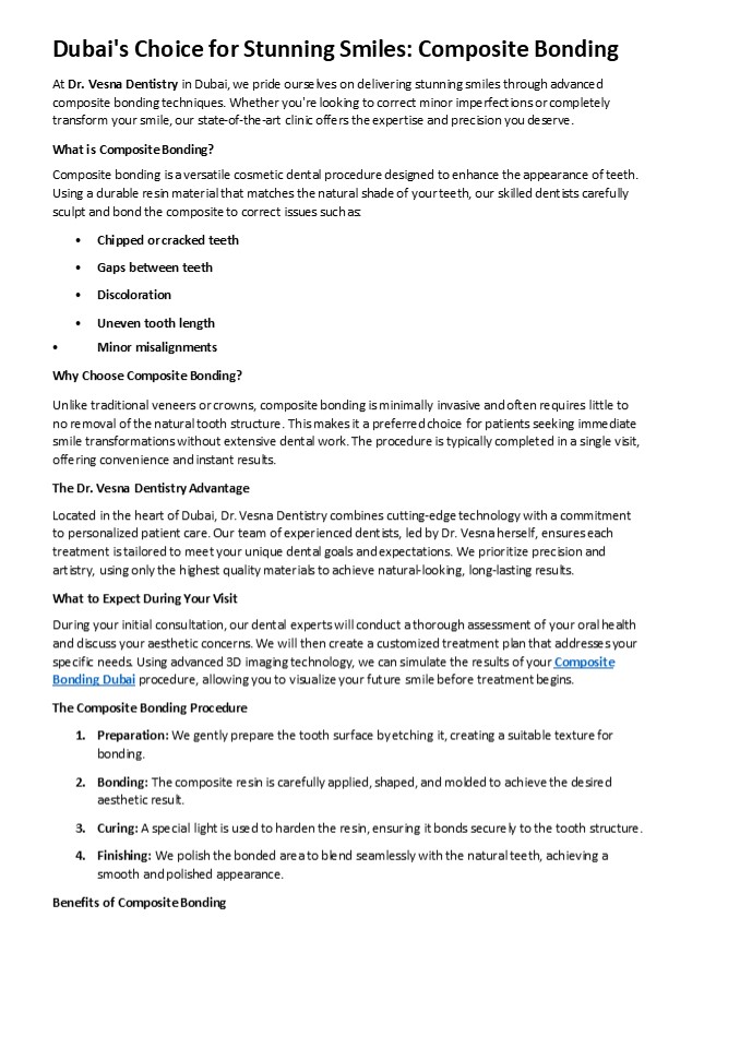 Dubai's Choice for Stunning Smiles Composite Bonding