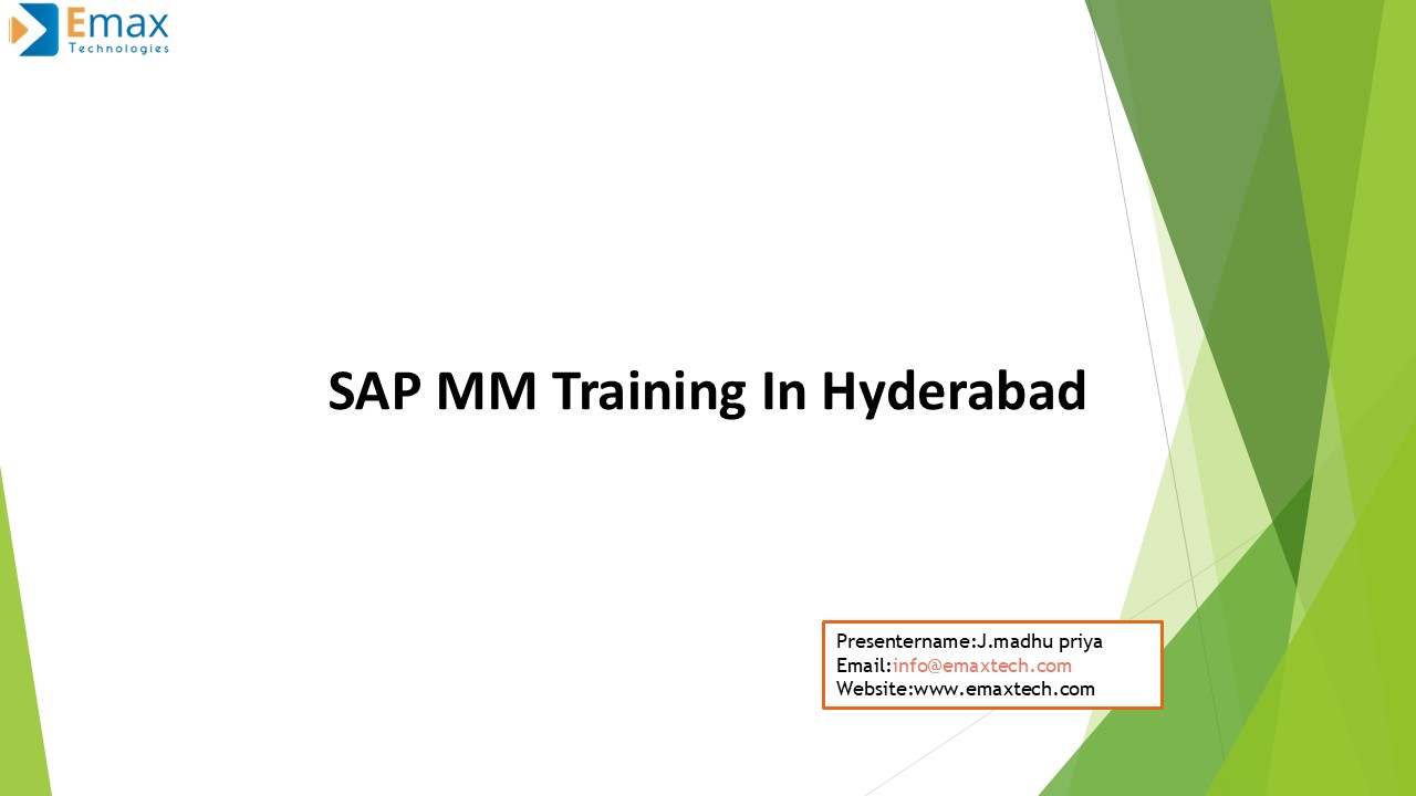 Best SAP MM Training  in Hyderabd