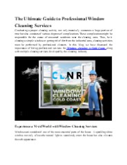 The Ultimate Guide to Professional Window Cleaning Services