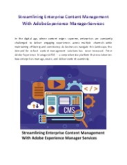 Streamlining Enterprise Content Management With Adobe Experience Manager Services