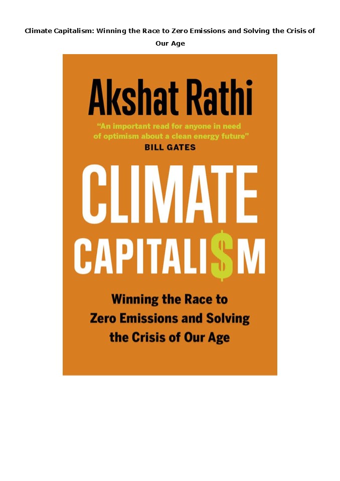 PPT – [PDF READ ONLINE] Climate Capitalism: Winning the Race to Zero ...