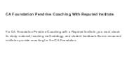 CA Foundation Pendrive Coaching with Reputed Institute