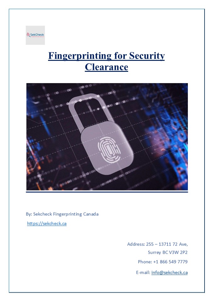 Fingerprinting for Security Clearance