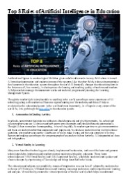 Top 8 Roles of Artificial Intelligence in Education