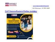 SAP SuccessFactors Online training Company