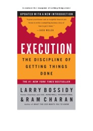 [DOWNLOAD]PDF Execution: The Discipline of Getting Things Done