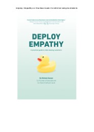 PDF(readonline) Deploy Empathy: A Practical Guide to Interviewing Customers