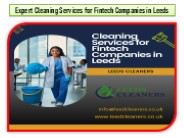 Expert Cleaning Services for Fintech Companies in Leeds