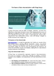 Data Harmonization Service, Tool, Software