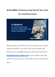 10 Benefits of Outsourcing Payroll Services for Small Business