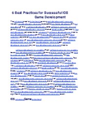 6 Best Practices for Successful iOS Game Development