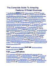 The Complete Guide To Amazing Features Of Retail Business Apps