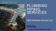 Plumbing Piping Services - SECD Technical Services LLC