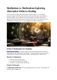 Meditation vs. Medication: Exploring Alternative Paths to Healing