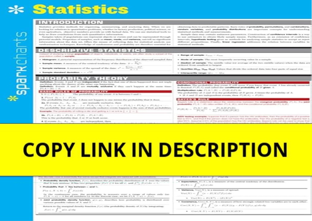 Pdf⚡️(read✔️online) Statistics SparkCharts (Volume 67)