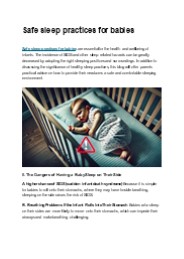 Safe sleep practices for babies