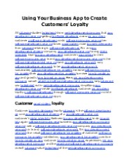 Using Your Business App to Create Customers’ Loyalty