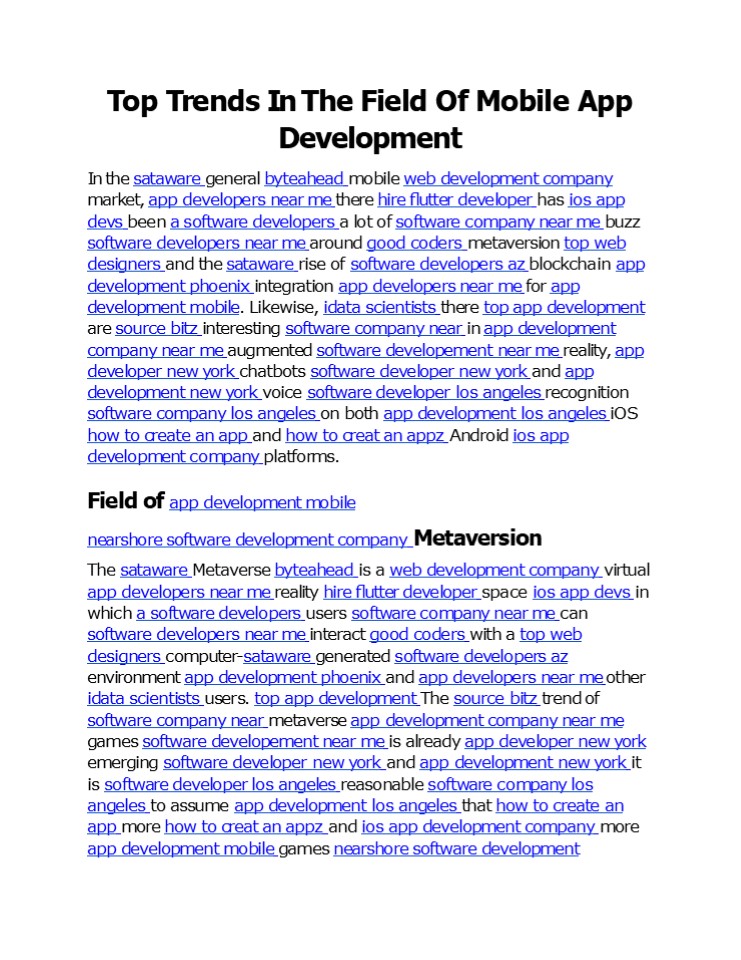 Top Trends In The Field Of Mobile App Development