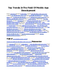 Top Trends In The Field Of Mobile App Development