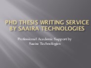 PhD Thesis Writing Service By Saaira Technologies