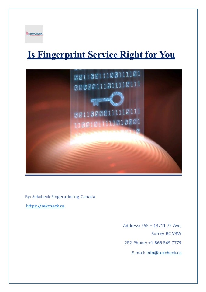 Is Fingerprint Service Right for You