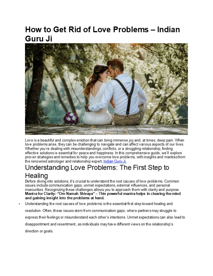 How to Get Rid Of Love Problems - Indian Guru Ji