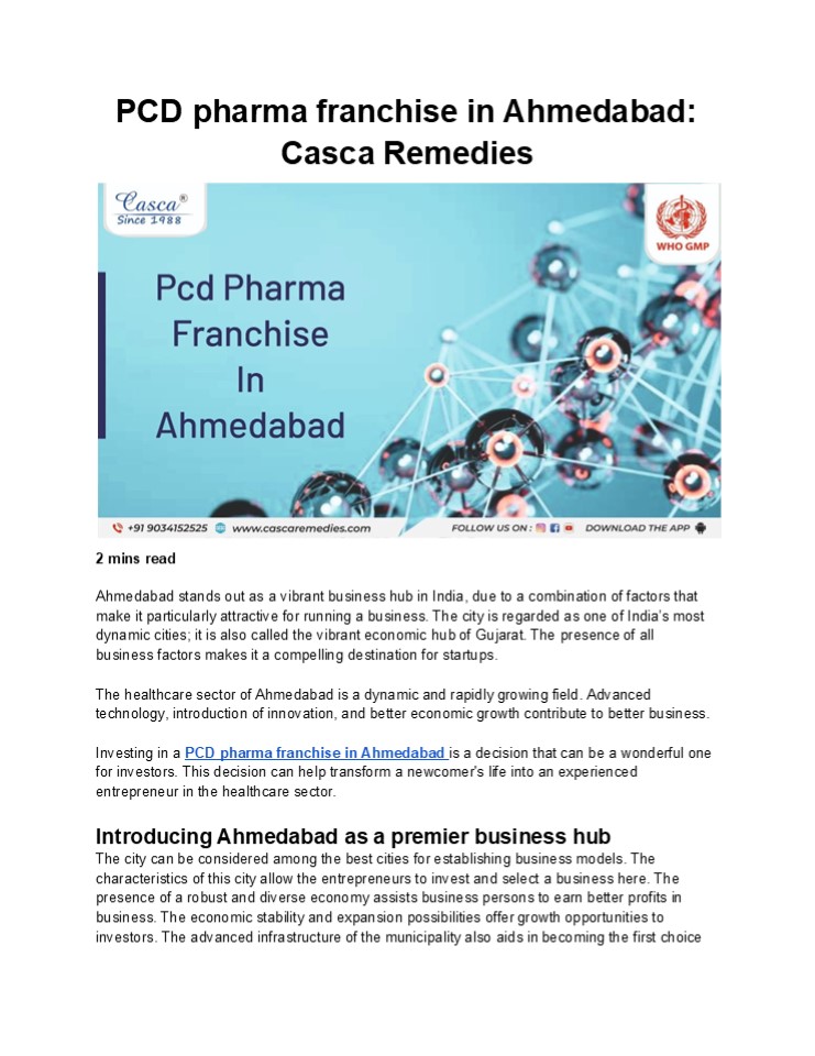 PCD pharma franchise in Ahmedabad