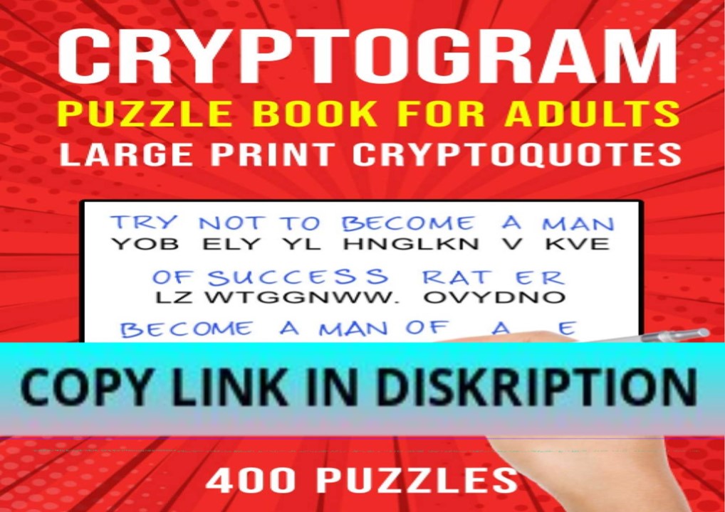 PPT PDF Read Online Cryptograms Puzzle Books for Adults 400 Large