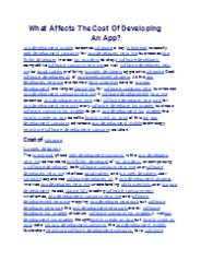 What Affects The Cost Of Developing An App?