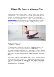 Pilates: The Secret to a Stronger You