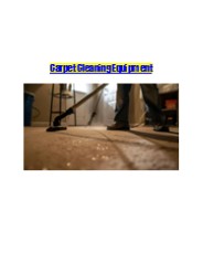 Carpet Cleaning Equipment