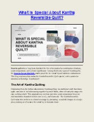 What is Special About Kantha Reversible Quilt?