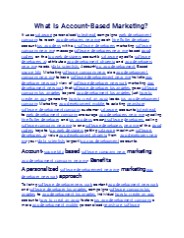 What Is Account-Based Marketing?