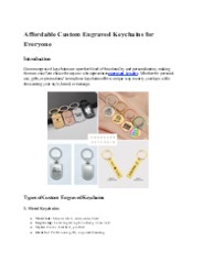 Affordable Custom Engraved Keychains for Everyone