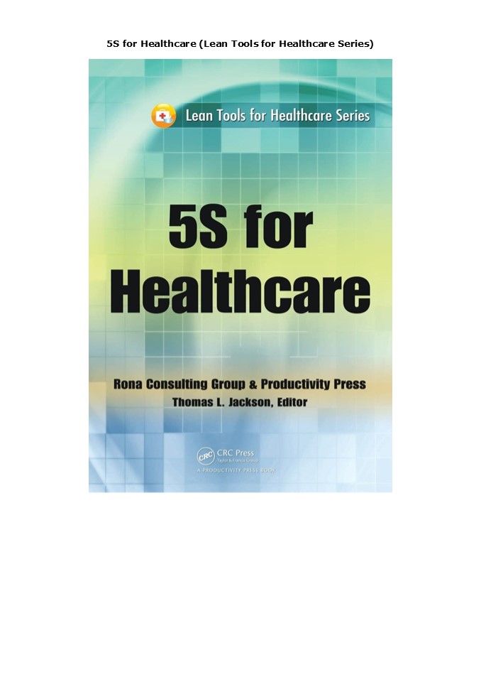 (PDF)DOWNLOAD 5S for Healthcare (Lean Tools for Healthcare Series)