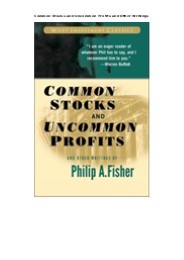 [READ] Common Stocks and Uncommon Profits and Other Writings